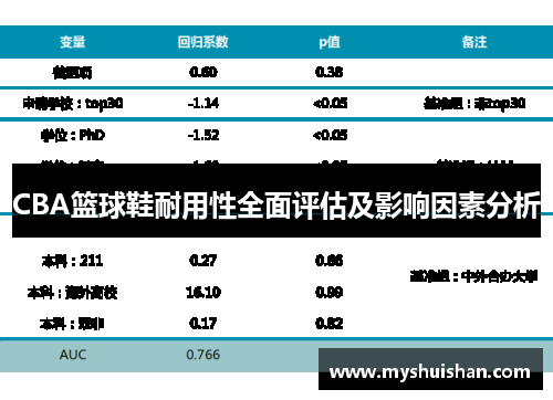 CBA篮球鞋耐用性全面评估及影响因素分析
